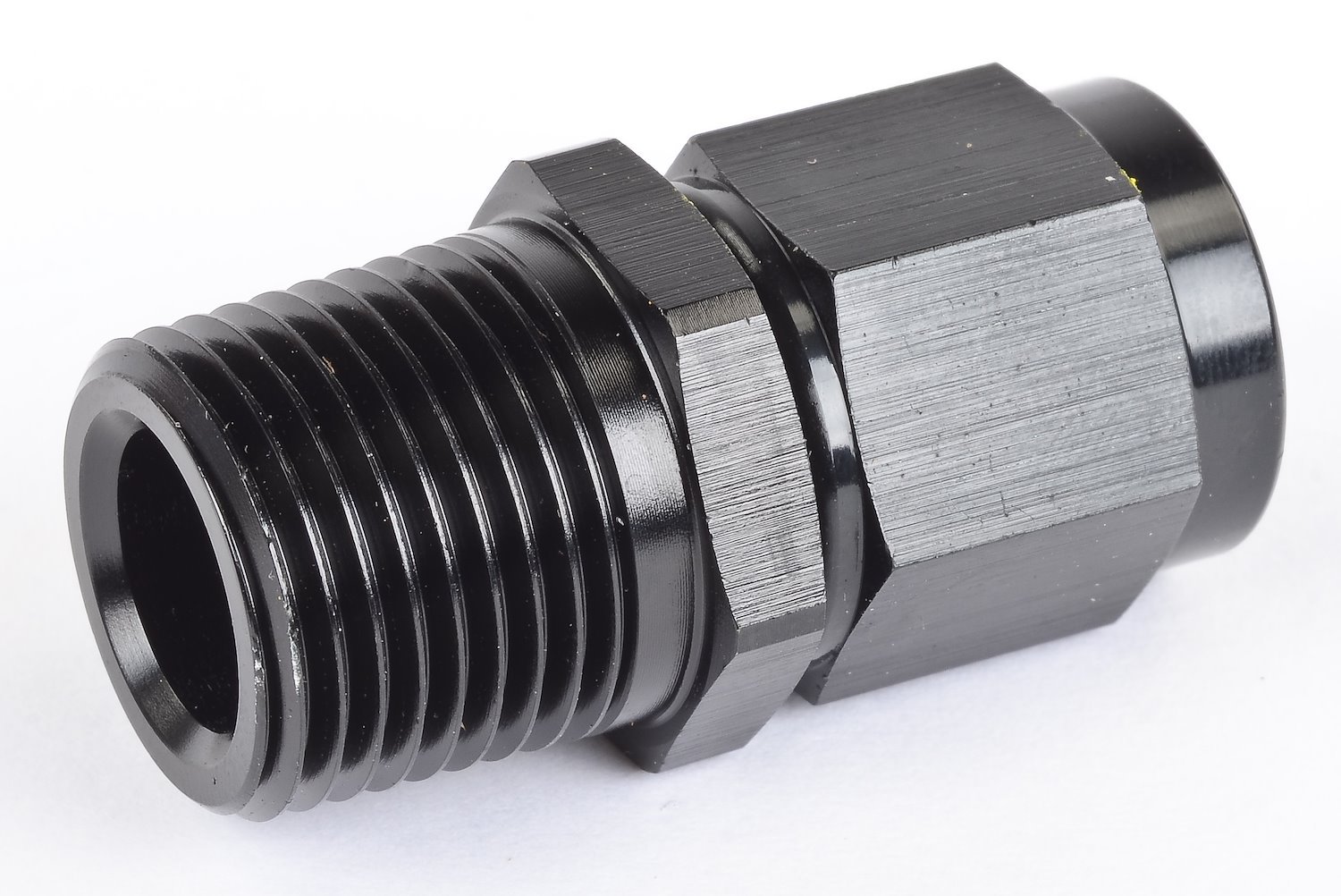 AN to NPT Straight Adapter Fitting [-6 AN Female to 3/8 in. NPT Male, Black]