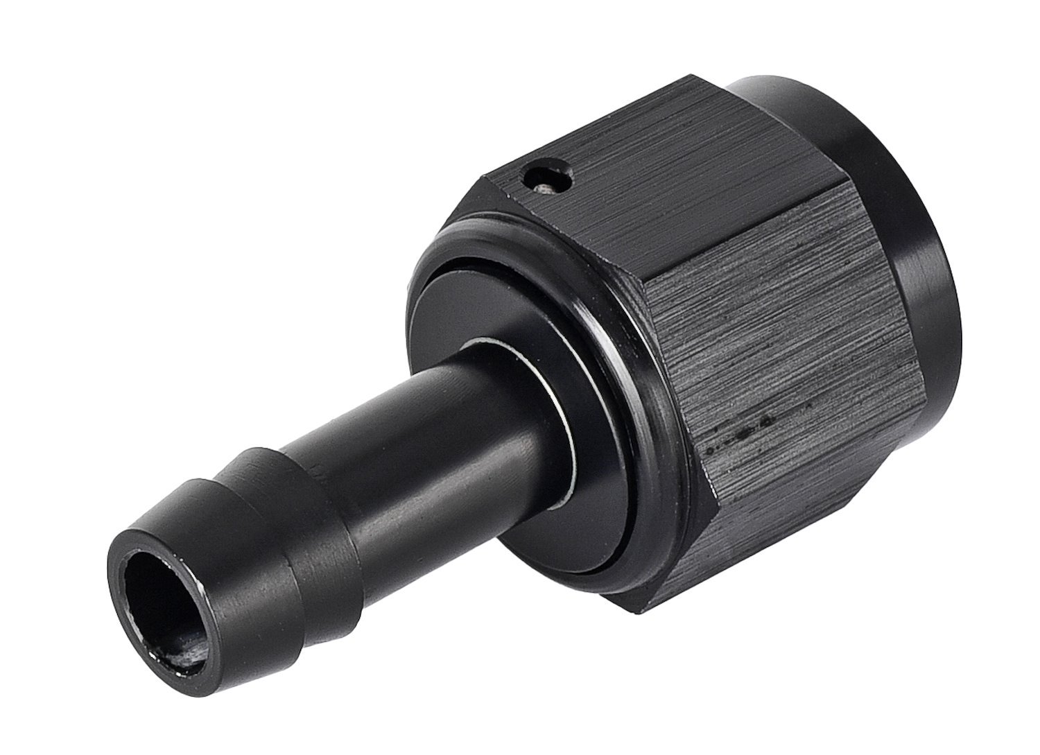 JEGS 555-110846: -8 AN to Straight 3/8 in. Hose Barb Adapter Fitting | -8  AN Female to 3/8 in. I.D. Hose | Aluminum | Black Anodized Finish | Sold  Individually - JEGS High Performance