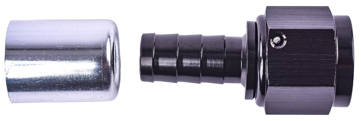 Straight AN Crimp-On Hose End Fitting [-8 AN Female to -8 AN Hose, Black]