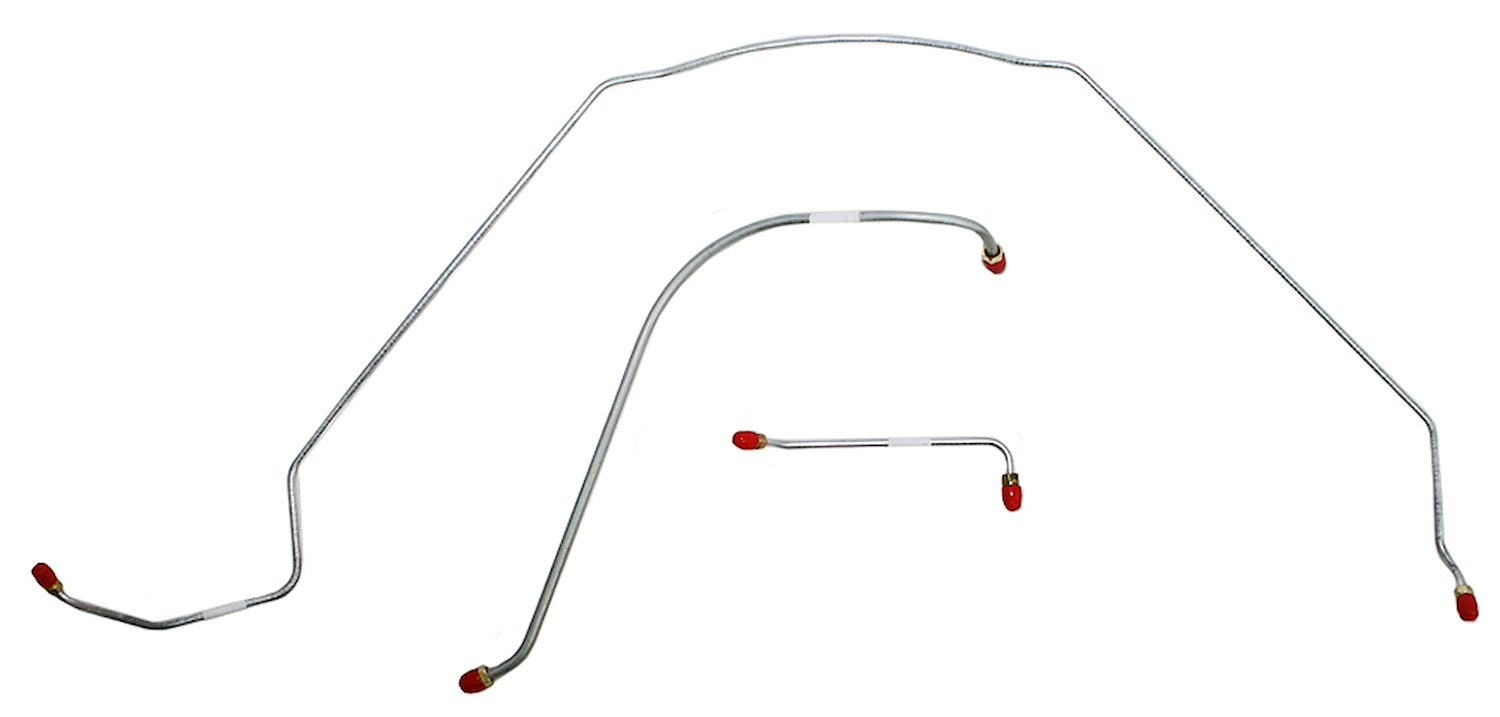 Front Brake Line Set for Select 1964-1966 Chevy Chevelle, El Camino, Malibu w/Power Drum [3-PC, Steel]