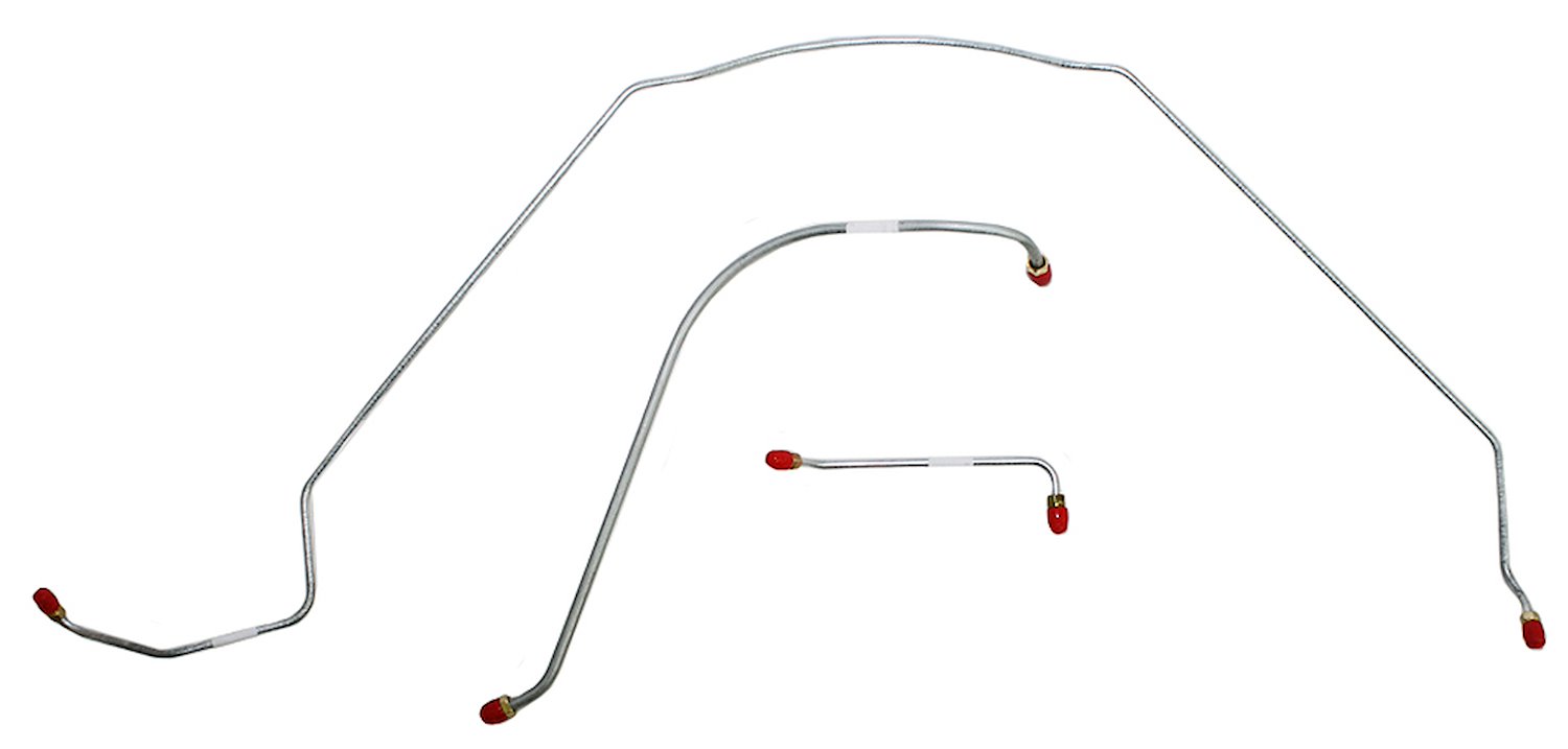 Front Brake Line Set for Select 1964-1966 Chevy Chevelle, El Camino, Malibu w/Power Drum [3-PC, Stainless Steel]