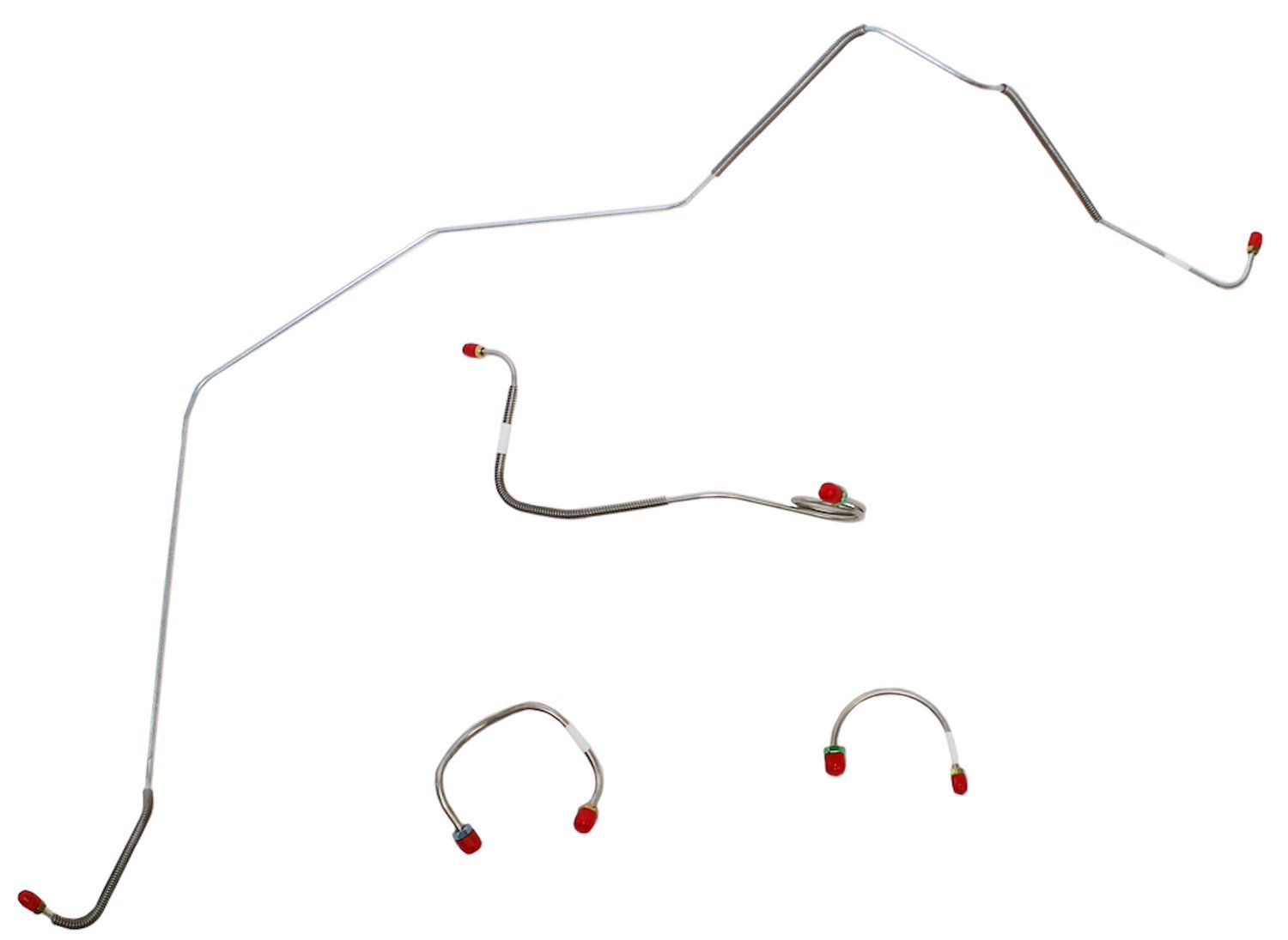 Front Brake Line Set for Select 1967-1968 Chevy Camaro, Chevy II/Nova with Power Drum Brakes [4-PC, Stainless Steel]