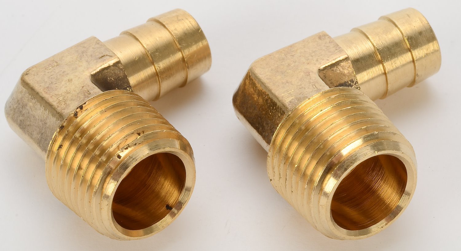 NPT 90-Degree Hose Barb Fitting [1/2 in. NPT to 1/2 in. Hose, Brass]