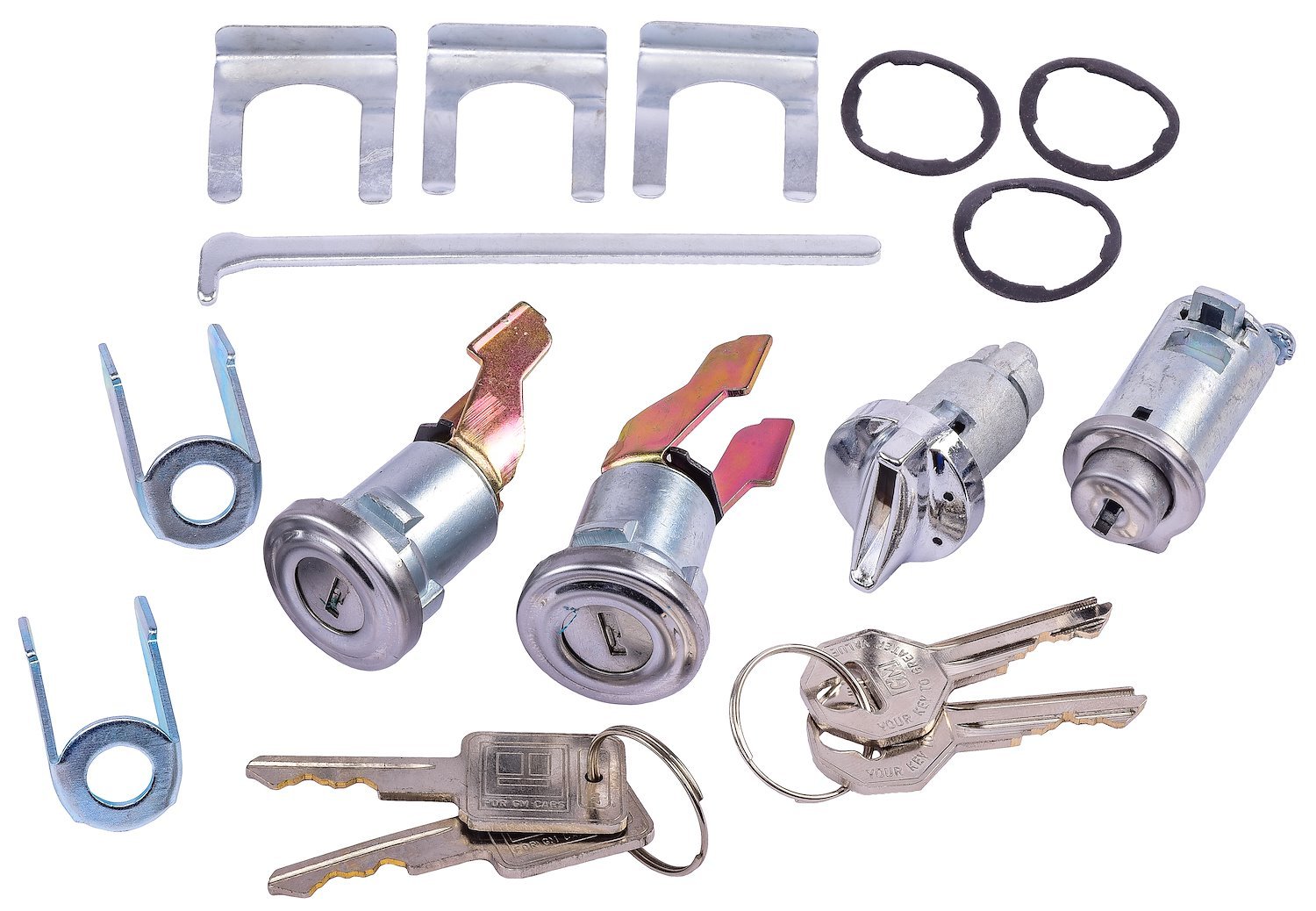 Ignition, Door & Glovebox Lock Set Fits Select 1955, 1957 Chevrolet Wagon Models [Original Octagon Keys]