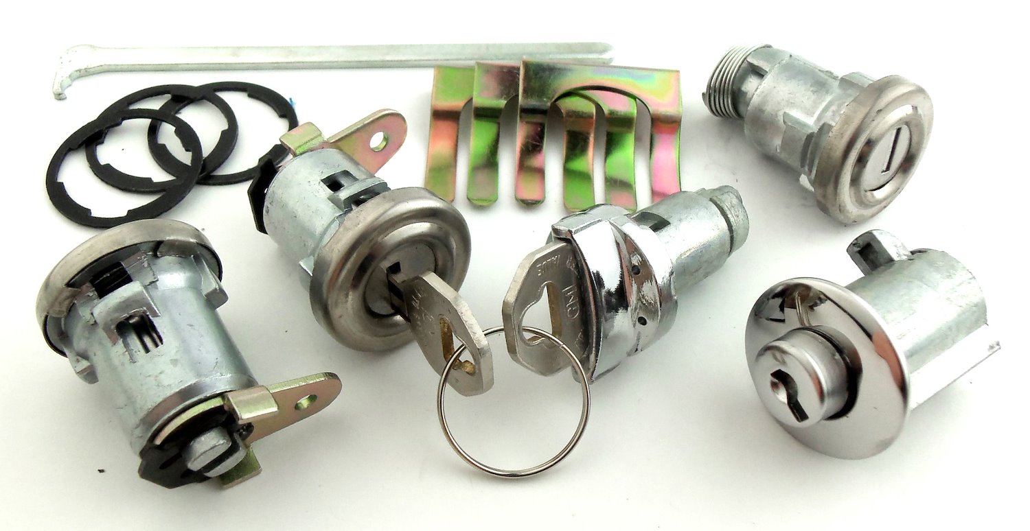 Ignition, Door, Trunk & Glovebox Lock Set Fits Select 1958 GM Models With Short Door Cylinders [Original Octagon Keys]