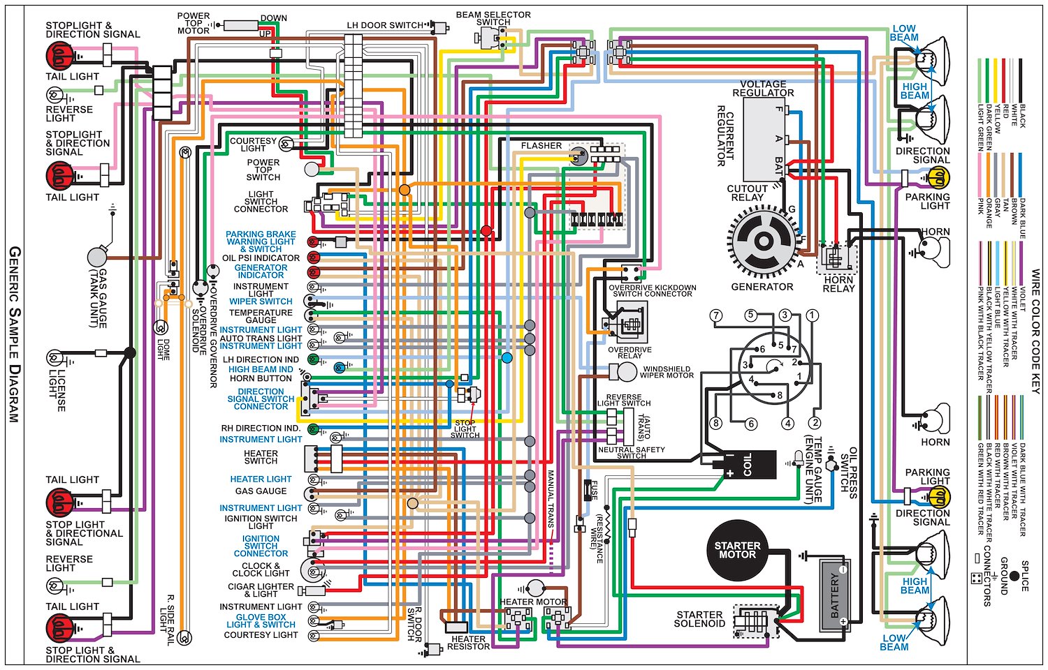 Wiring Diagram for 1974 Dodge Challenger with Rallye Dash, 11 in x 17 in., Laminated