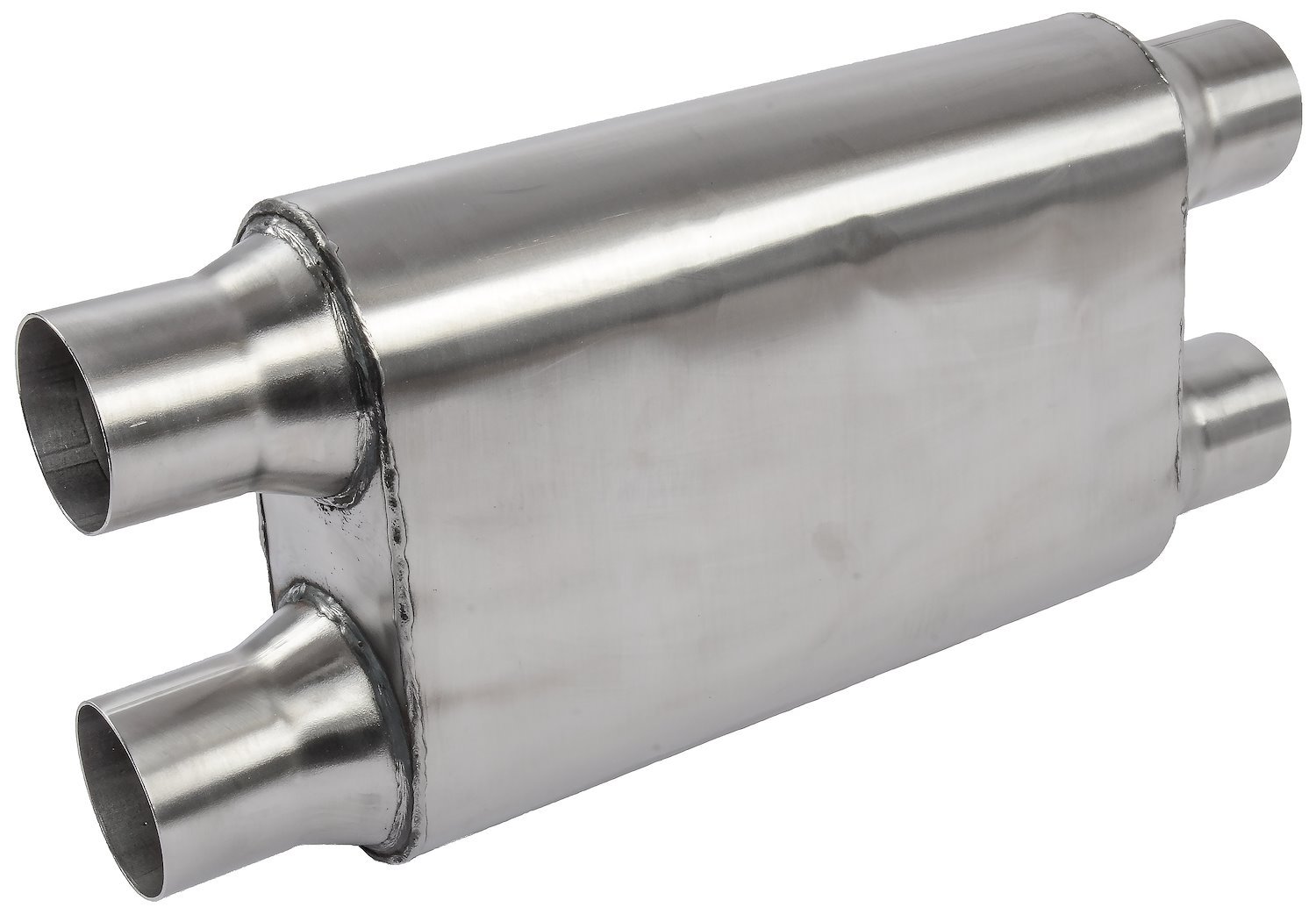 JEGS 30246 - Chambered Deep-Tone Muffler 2.500 in. Dual Inlet / Dual Outlet