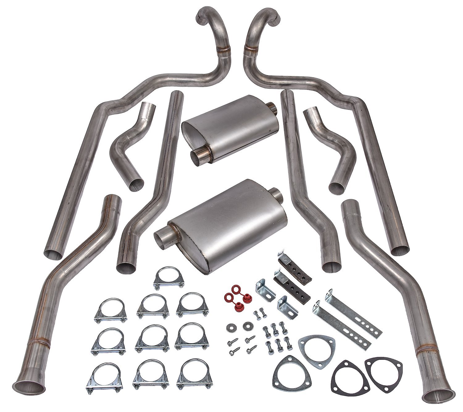 Header-Back Dual 2-1/2 in. Exhaust Kit 409 Stainless