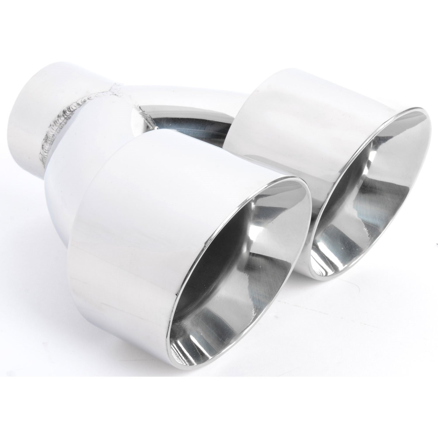 Stainless Dual Exhaust Tip Overall Length: 7 7/8