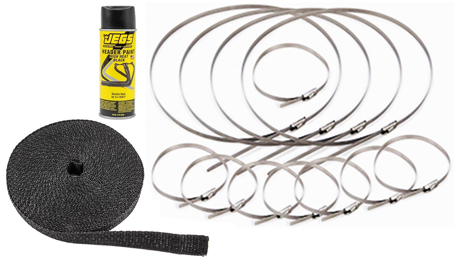 Charcoal Black Exhaust & Header Wrap Kit [1 in. x 50 ft. x 1/16 in. Thick]