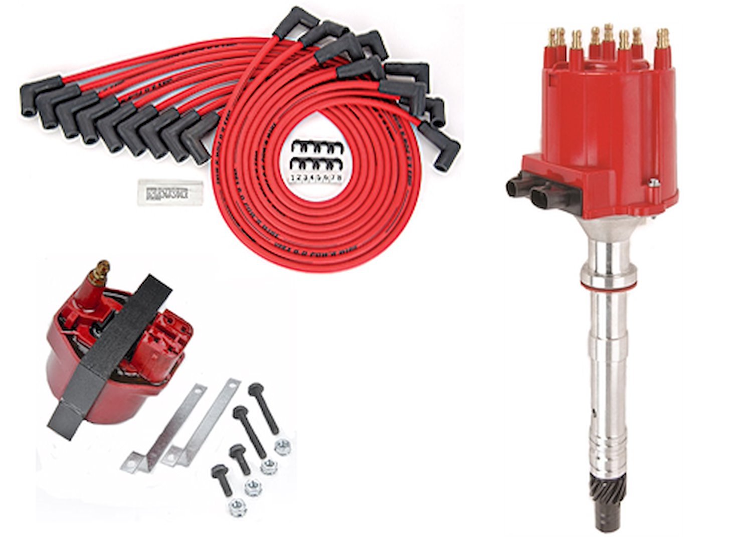 Distributor, Spark Plug Wires and Coil Kit