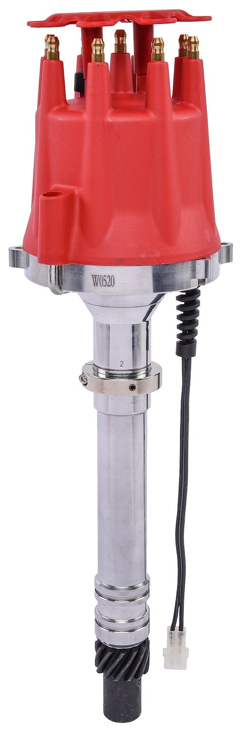 SSR-II Pro Series Distributor, w/Adjustable Slip Collar for Chevy Small Block and Big Block V8 Engines [Red Cap]