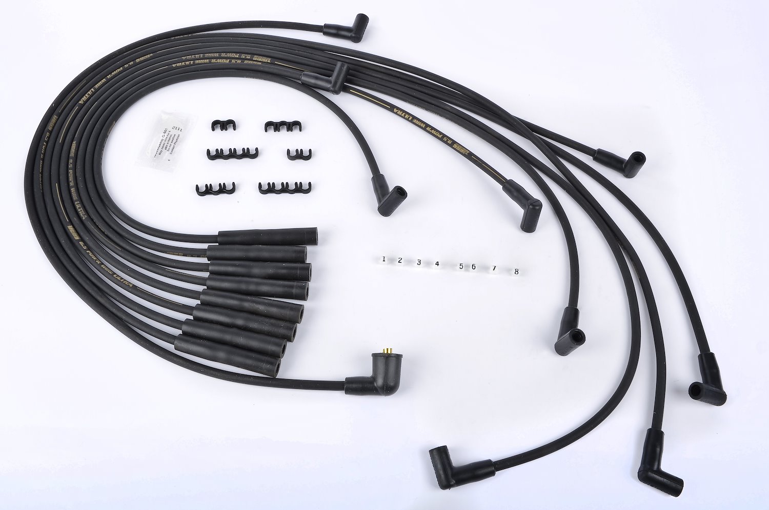 8.5mm Black Ultra Pow'r Wires for Big Block Mopar 383, 400, 440 with HEI Cap