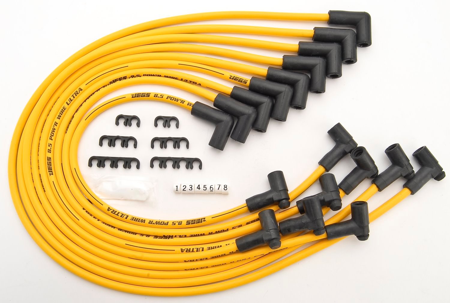 8.5mm Yellow Ultra Pow'r Wires Small Block Chevy Under Headers