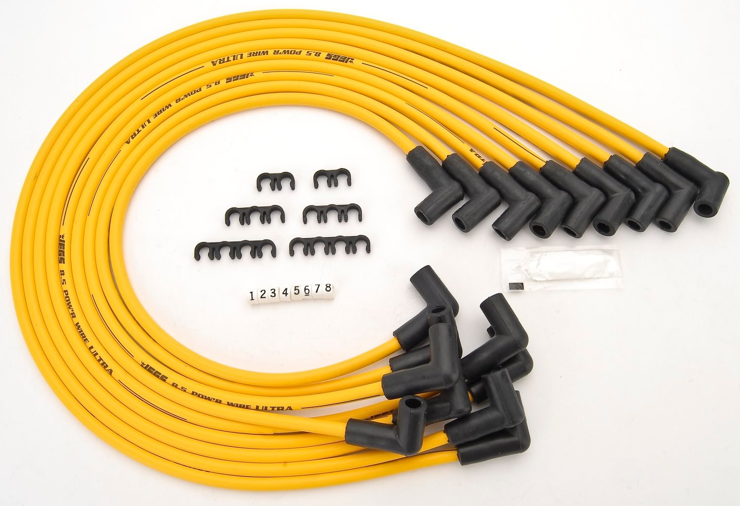 JEGS 40227: 8.5mm Yellow Ultra Pow'r Wires BBC Under Headers - JEGS