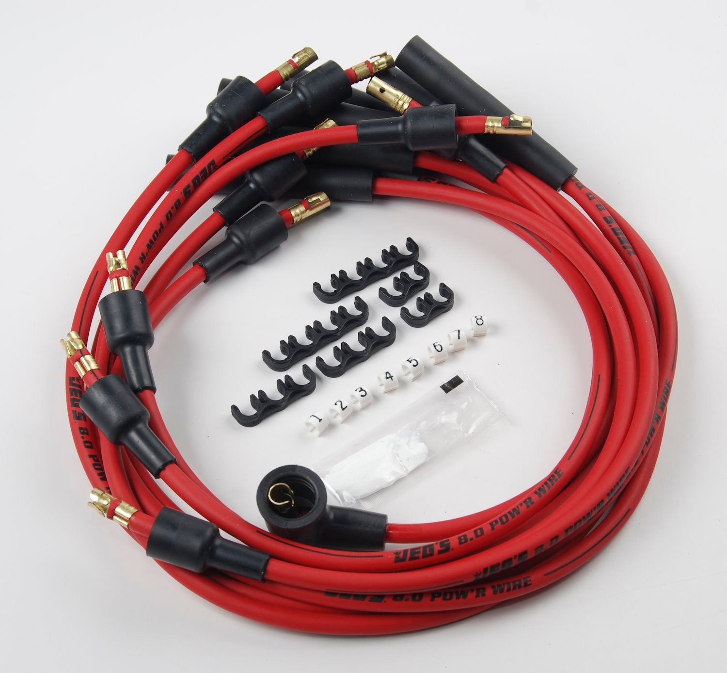 8.0mm Red Hot Pow'r Wires Small Block Mopar