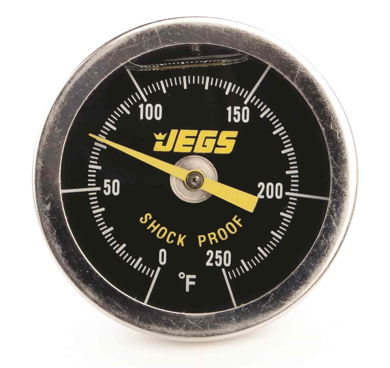 Liquid-Filled Engine Thermometer [2 1/8 in. OD, Black