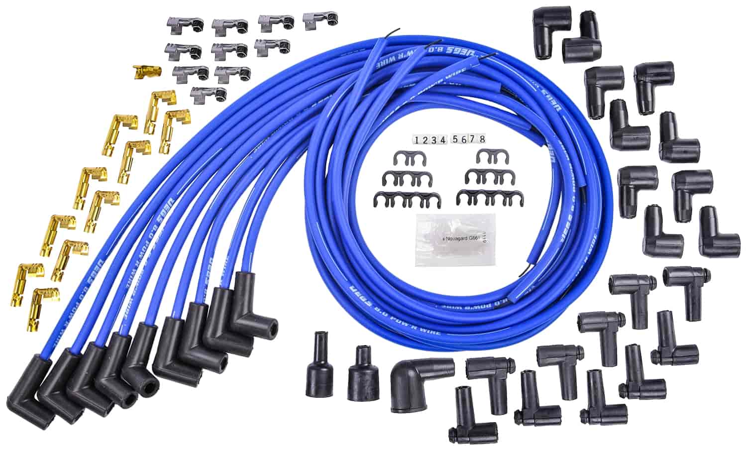 8.0mm Blue Pow'r Wires Small & Big Block