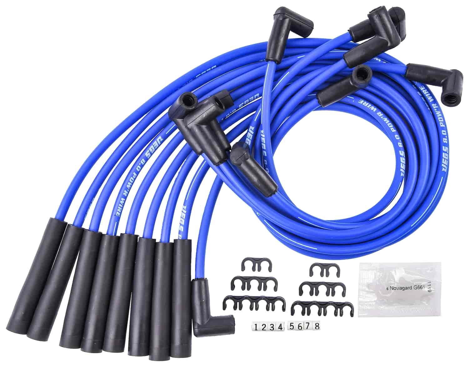 8.0mm Blue Pow'r Wires for Small Block Ford