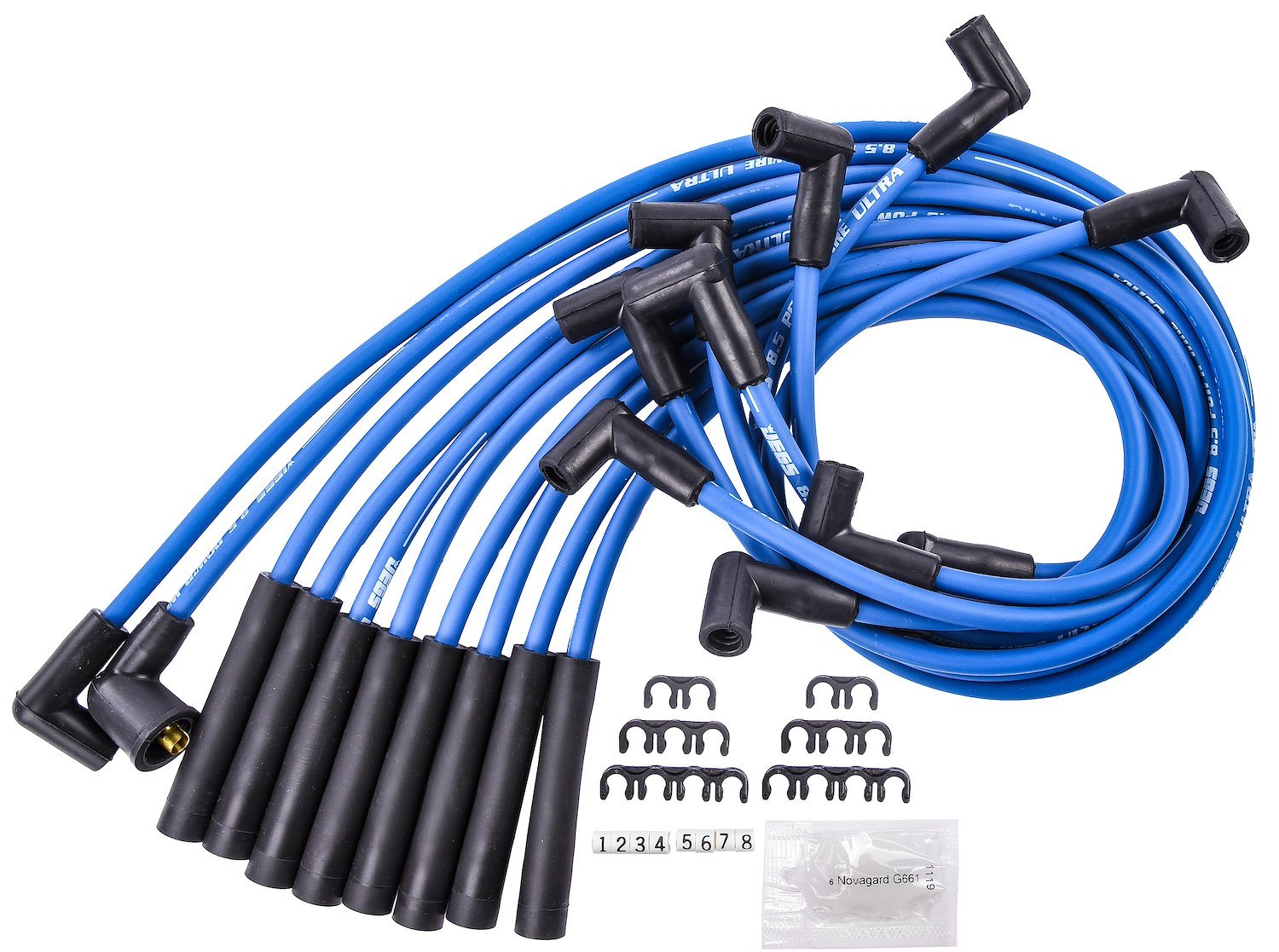 JEGS 8.5mm Blue Ultra Pow'r Wires for 1994-2000 Dodge Ram 5.2L, 5.9L