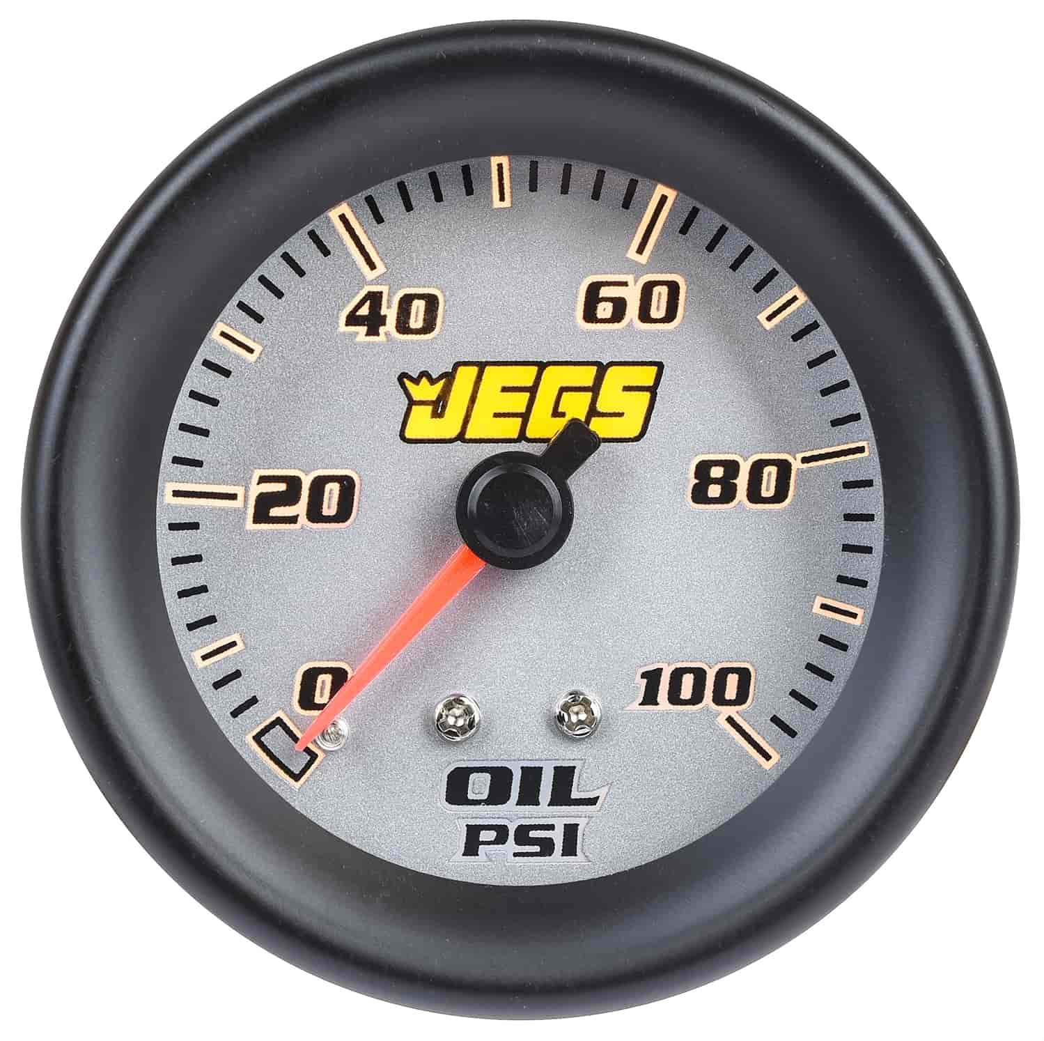 JEGS 41420: Oil Pressure Gauge [2 1/16 in. Mechanical, 0-100PSI with Silver  Face] - JEGS
