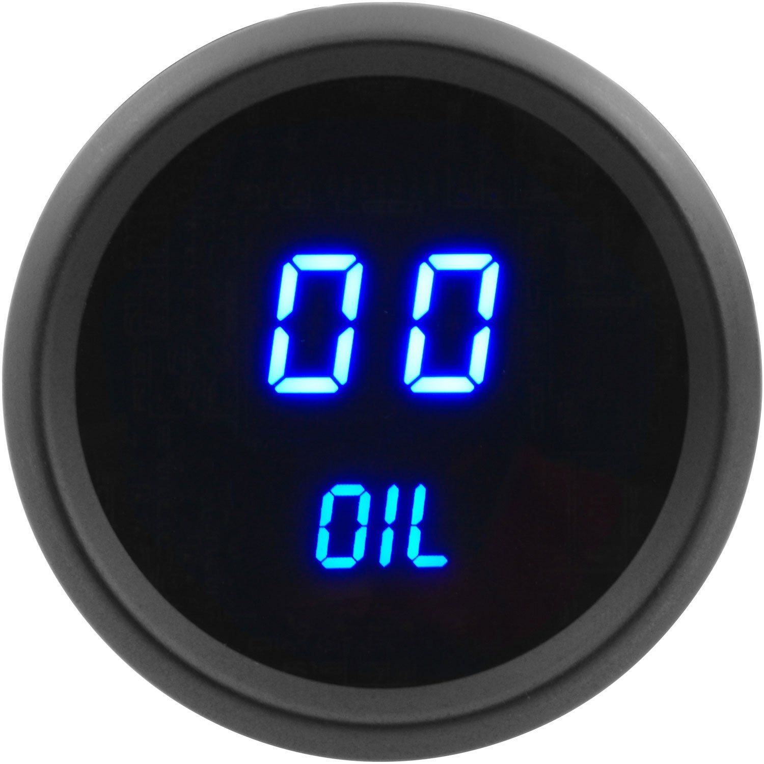Oil Pressure Gauge LED Digital [Black Bezel, Black