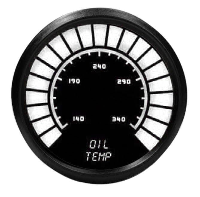 Oil Temperature Gauge LED Bar Graph [Black Bezel,