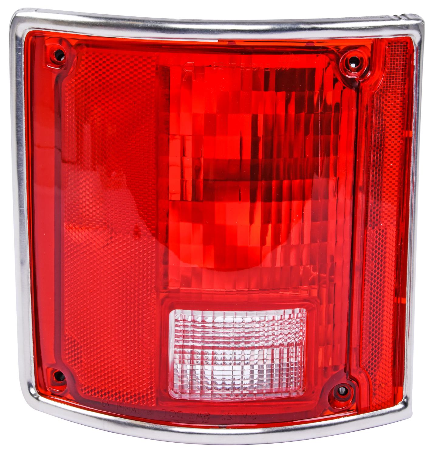 Tail Light Assembly with Chrome Trim Ring for 1973-1991 Chevy Blazer, Suburban, C/K Truck 1983-1991 GMC Jimmy [Left/Driver Side]