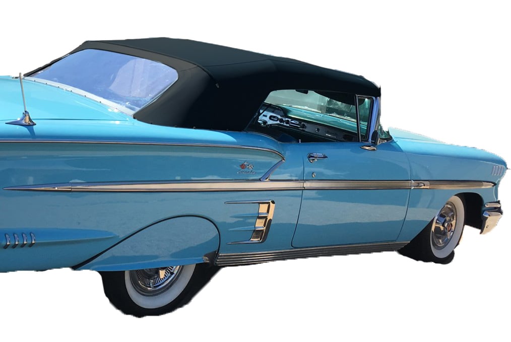 Black Convertible Top Fits Select 1958 Chevrolet, Pontiac