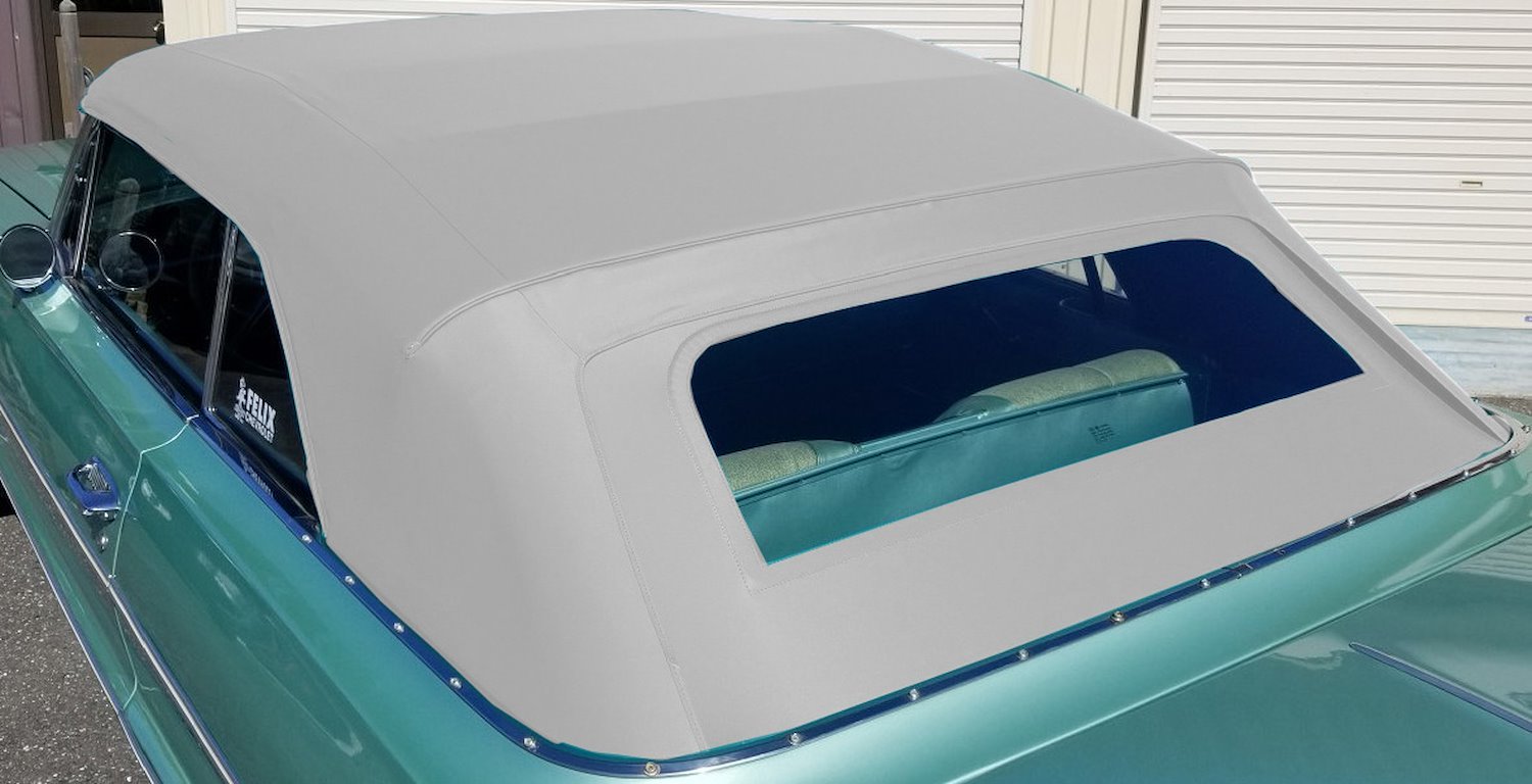White Convertible Top Fits Select 1961-1964 Buick, Cadillac, Chevrolet, Oldsmobile, Pontiac Models [Plastic Rear Window]