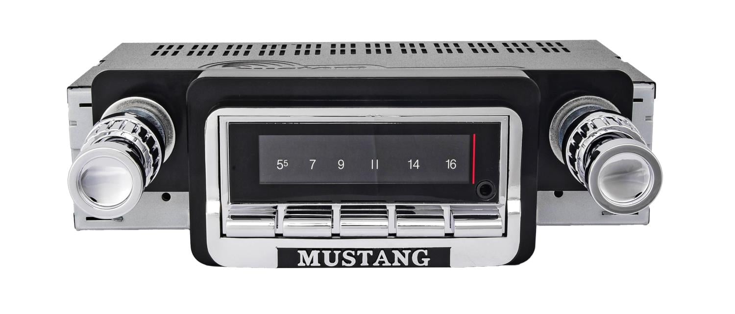 JEGS 555-48321: Classic 740 Series Radio | 1964-1966 Ford Mustang | 740  Model | Chrome Bezel | Chrome Knobs | AM-FM Stereo | 300 Watt | 25 Pre-Sets  | AUX Input | (