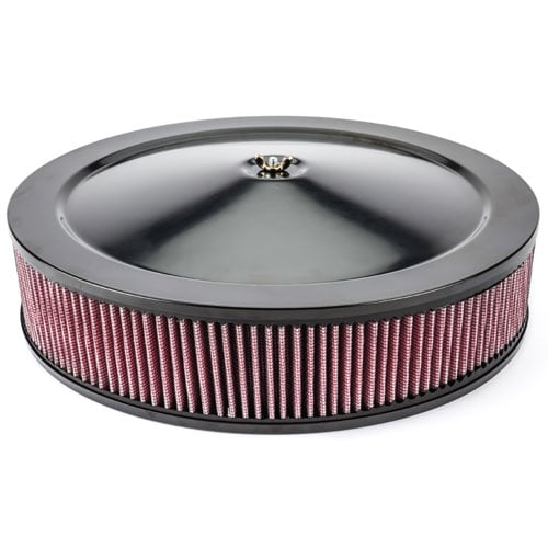 Air Cleaner with Smooth Top 14 in. x 3 in. [Black Powder-Coat]