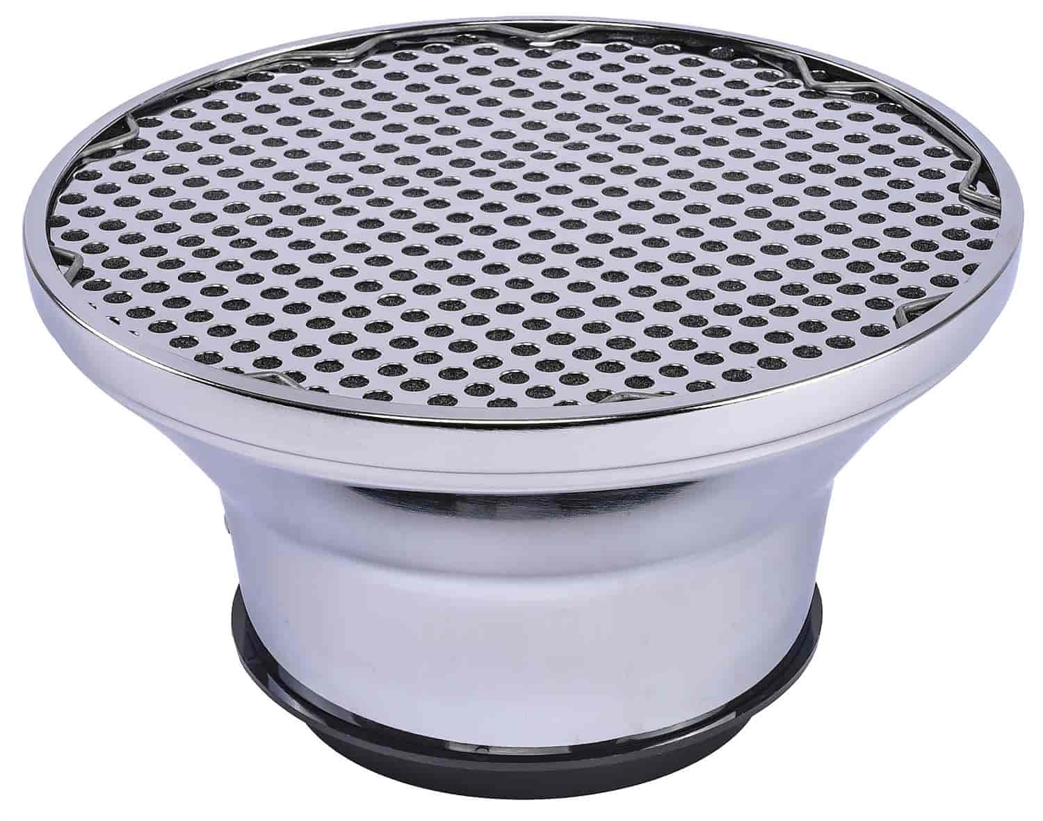 JEGS 50043: Velocity Stack | Flat Top Air Filter | 5 in. H x 8 5/8 in. D |  Chrome-Plated Steel | Sold Individually - JEGS High Performance