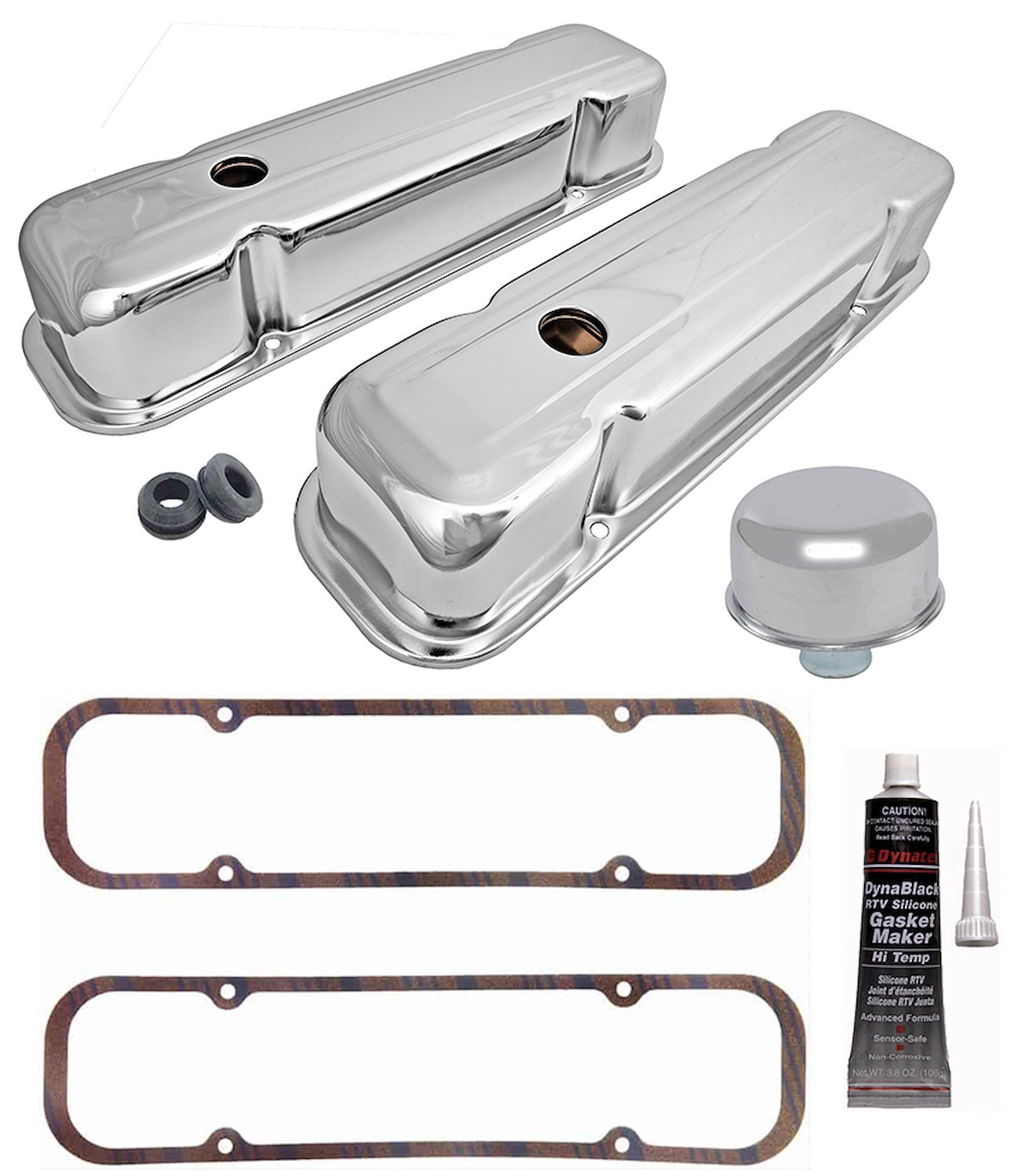 Valve Cover Kit for Pontiac 326-455 V8 [Chrome]