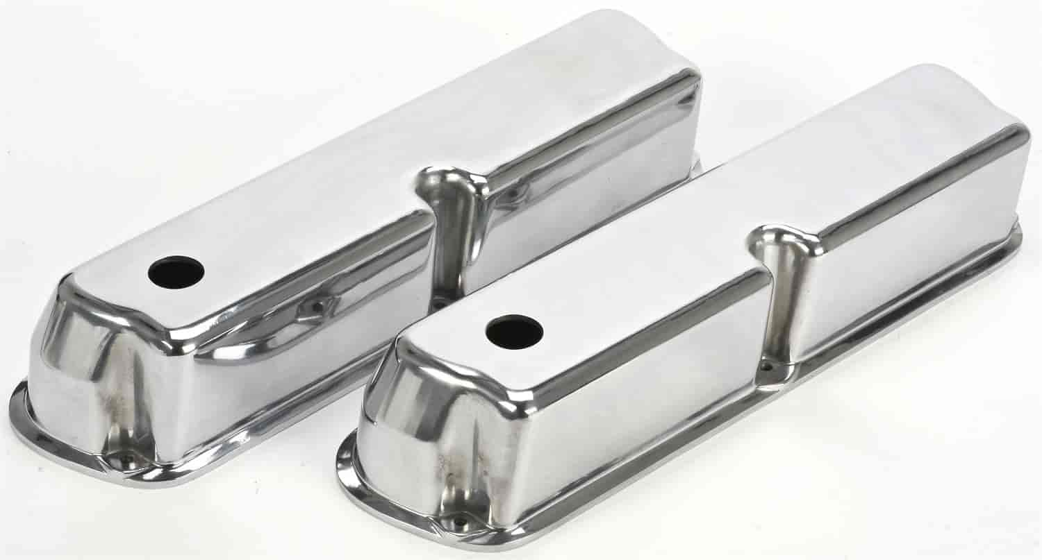 Polished Cast Aluminum Smooth Valve Covers for Small Block Ford