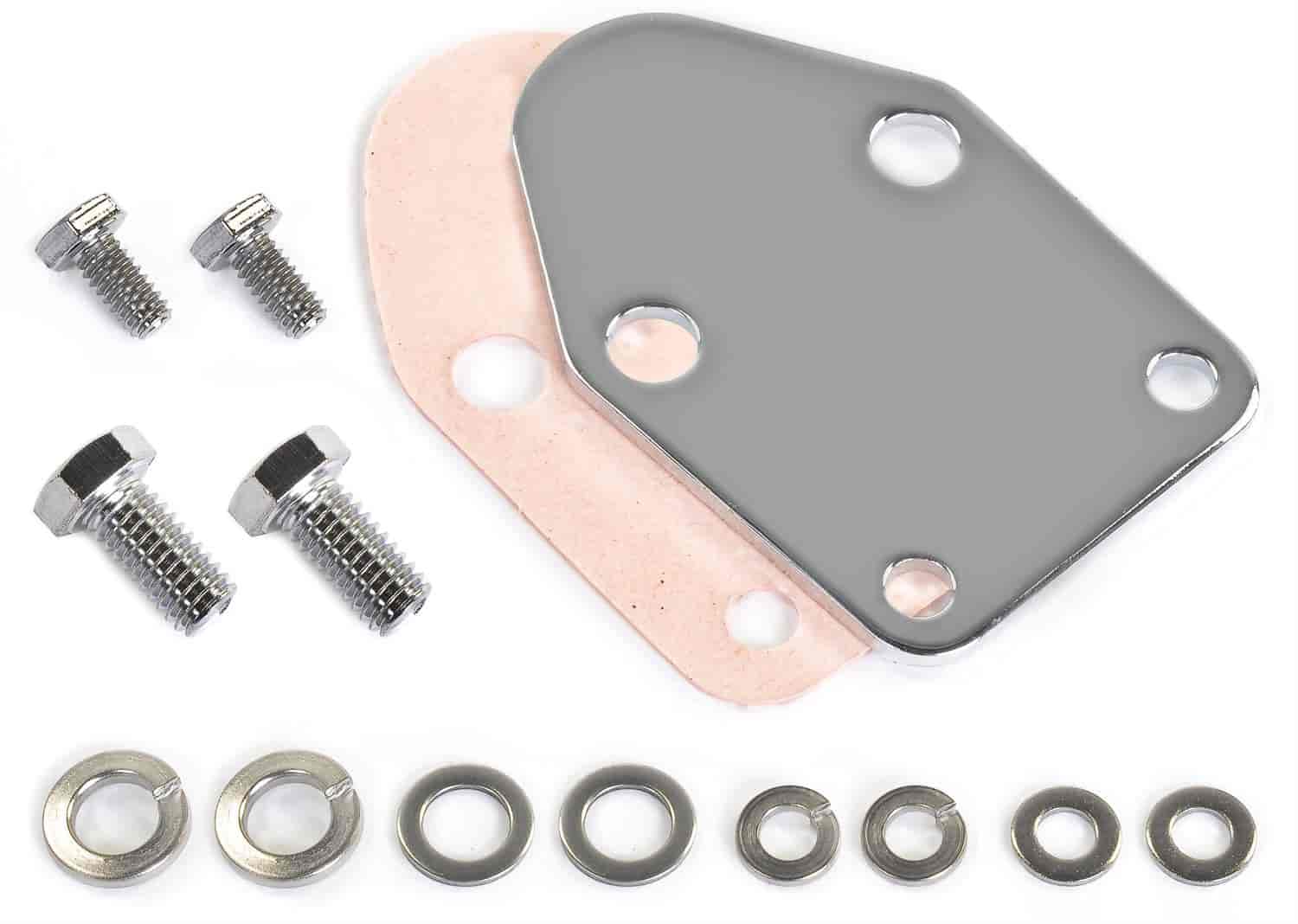 Chrome Fuel Pump Block-Off Plate Small Block Chevy