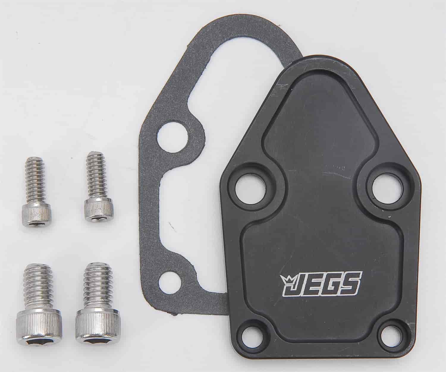 Fuel Pump Block-Off Plate Small Block Chevy Anodized