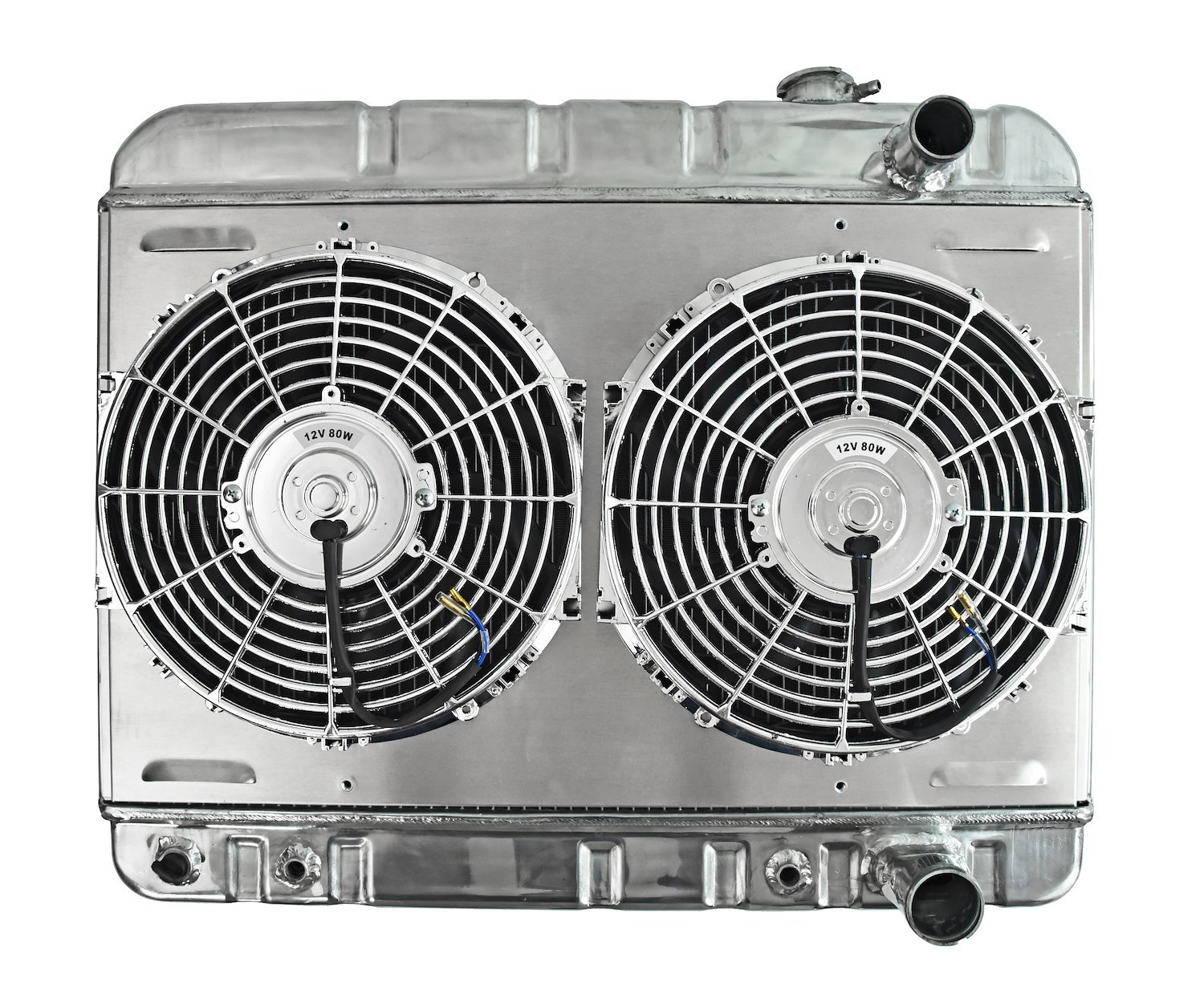 Aluminum Radiator & Fan Combo for 1964-1965 Pontiac GTO, LeMans, & Tempest Without Air Conditioning [Dual 12 in. Fans]