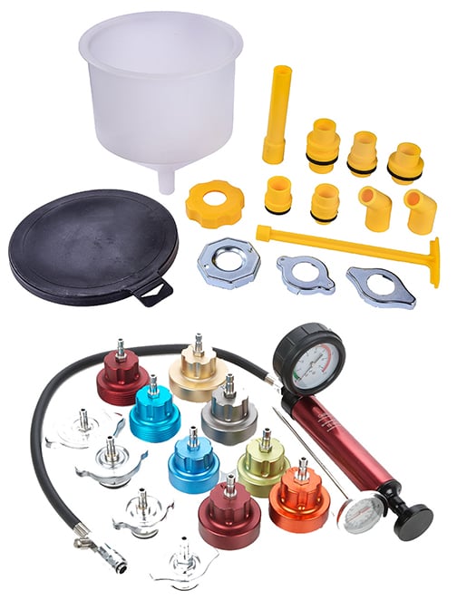 JEGS 51220K: Coolant Funnel & Pressure Tester Kit