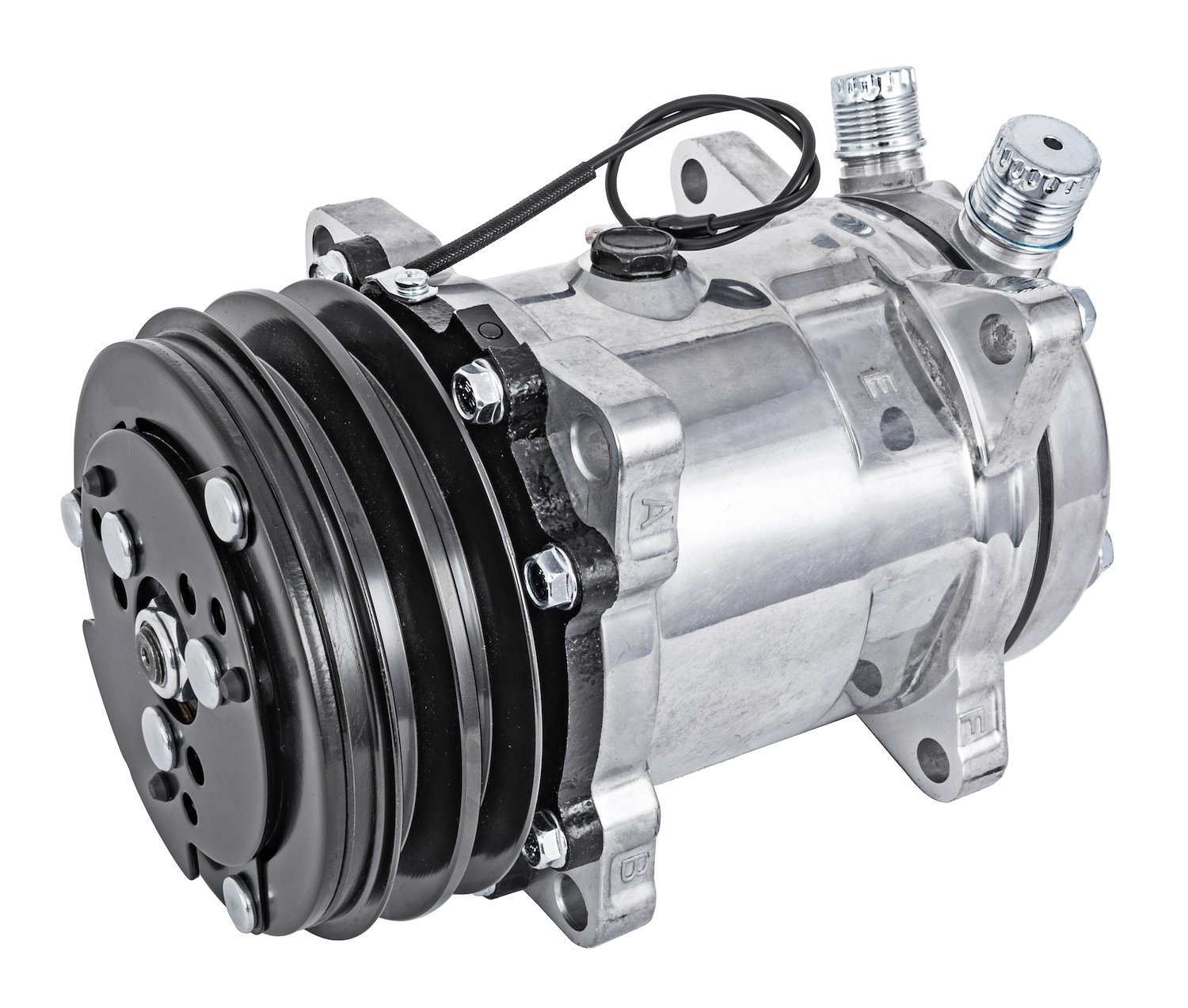 SD508 Air Conditioner Compressor w/Double V-Groove Pulley [Polished Finish]