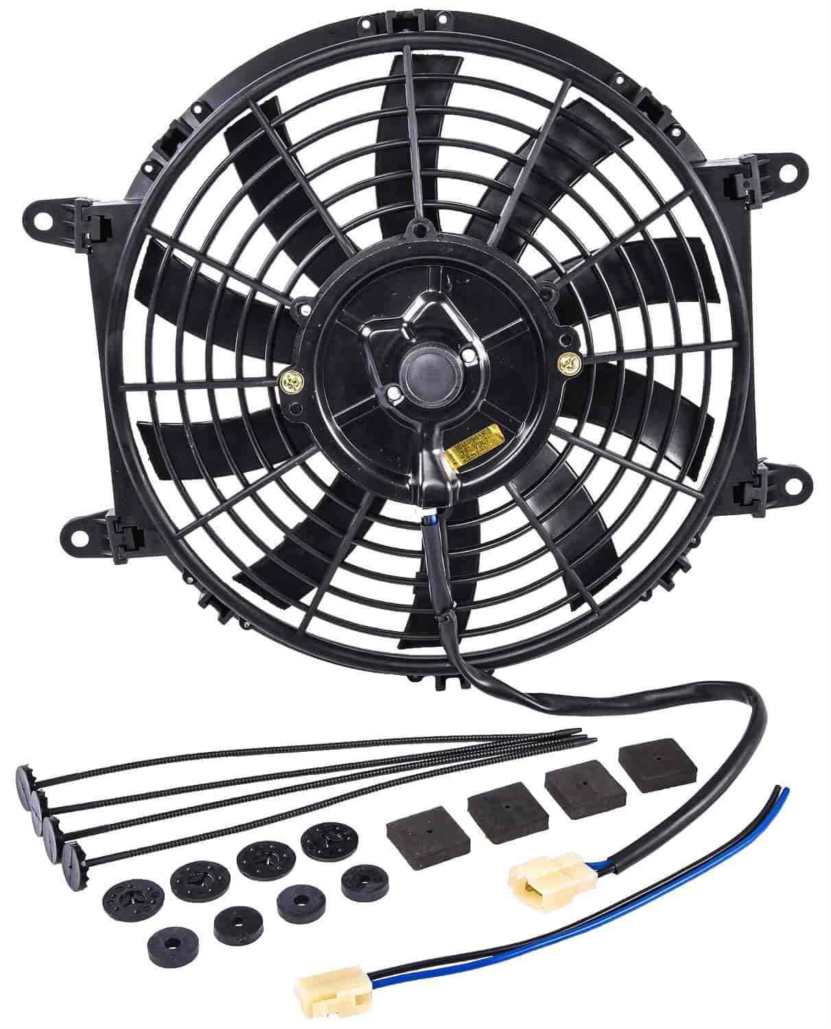 JEGS 52100: Universal Electric Reversible Cooling Fan [10 in. Diameter  S-Blade] - JEGS High Performance