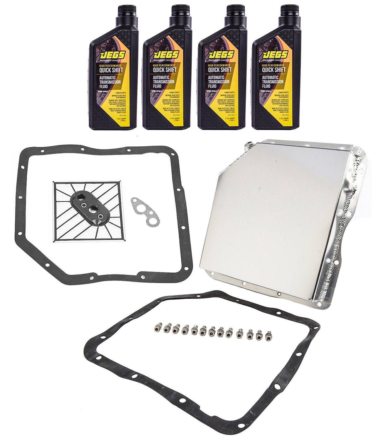 TH350 Fabricated Aluminum Transmission Pan, Filter & Fluid Kit