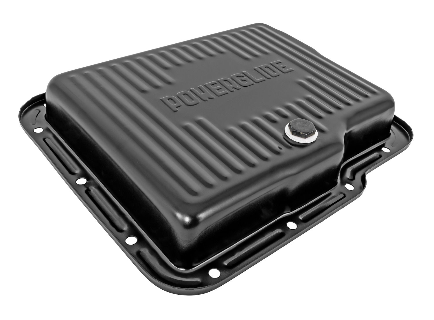 Automatic Transmission Pan for GM Powerglide, Stock Capacity [Black Powder Coated Steel]