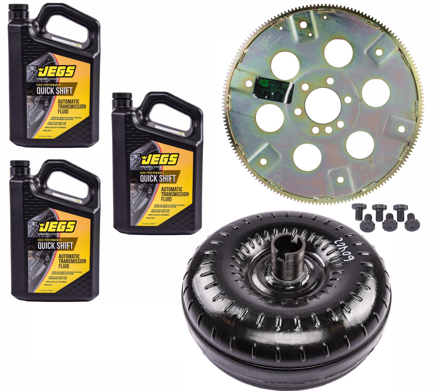 Torque Converter Kit with Flexplate and Transmission Fluid