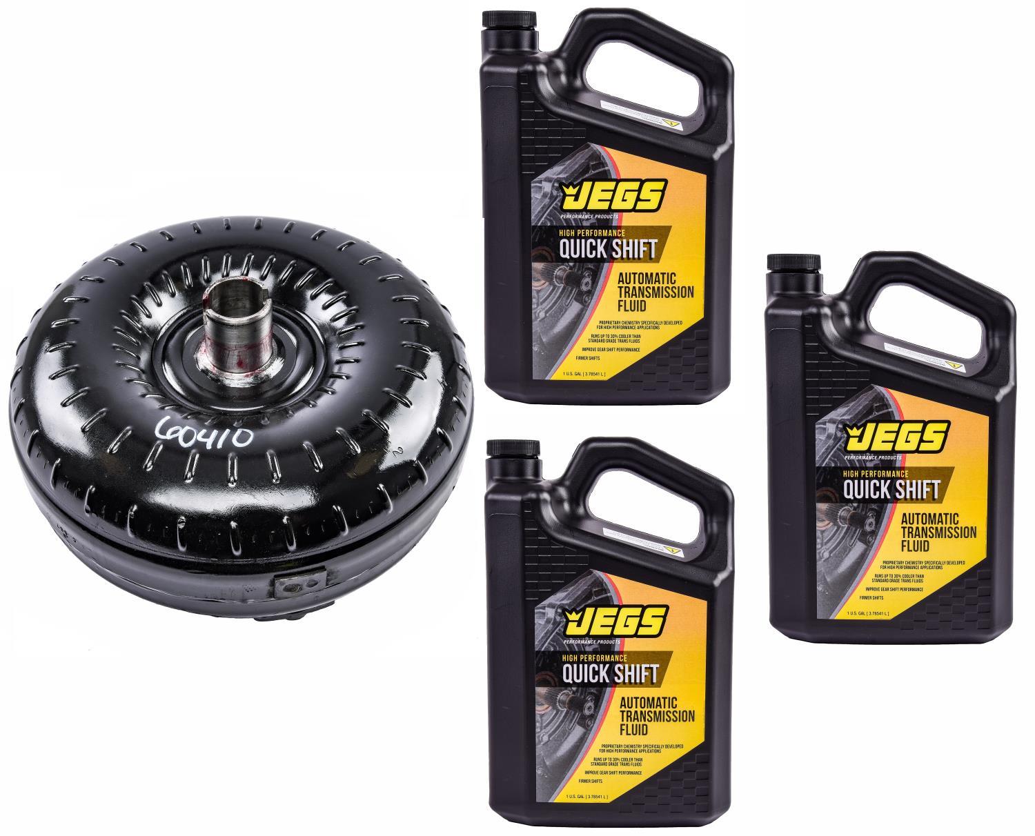 JEGS 60410K: Torque Converter Kit Fits GM 700R4 Automatic Transmission  Includes 2000-2400 RPM Stall Speed Converter  (3) Gallons of Quick Shift  Automatic Transmission Fluid JEGS