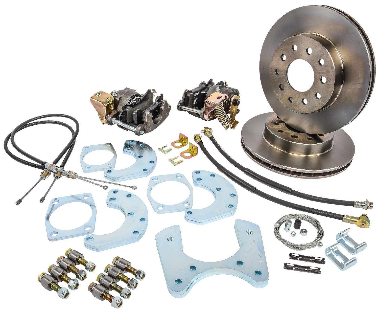 Ford 9 in. Rear Disc Brake Conversion Kit for Select 1968-1977 Ford, Lincoln, Mercury [Standard Kit w/E-Brake & Raw Calipers]