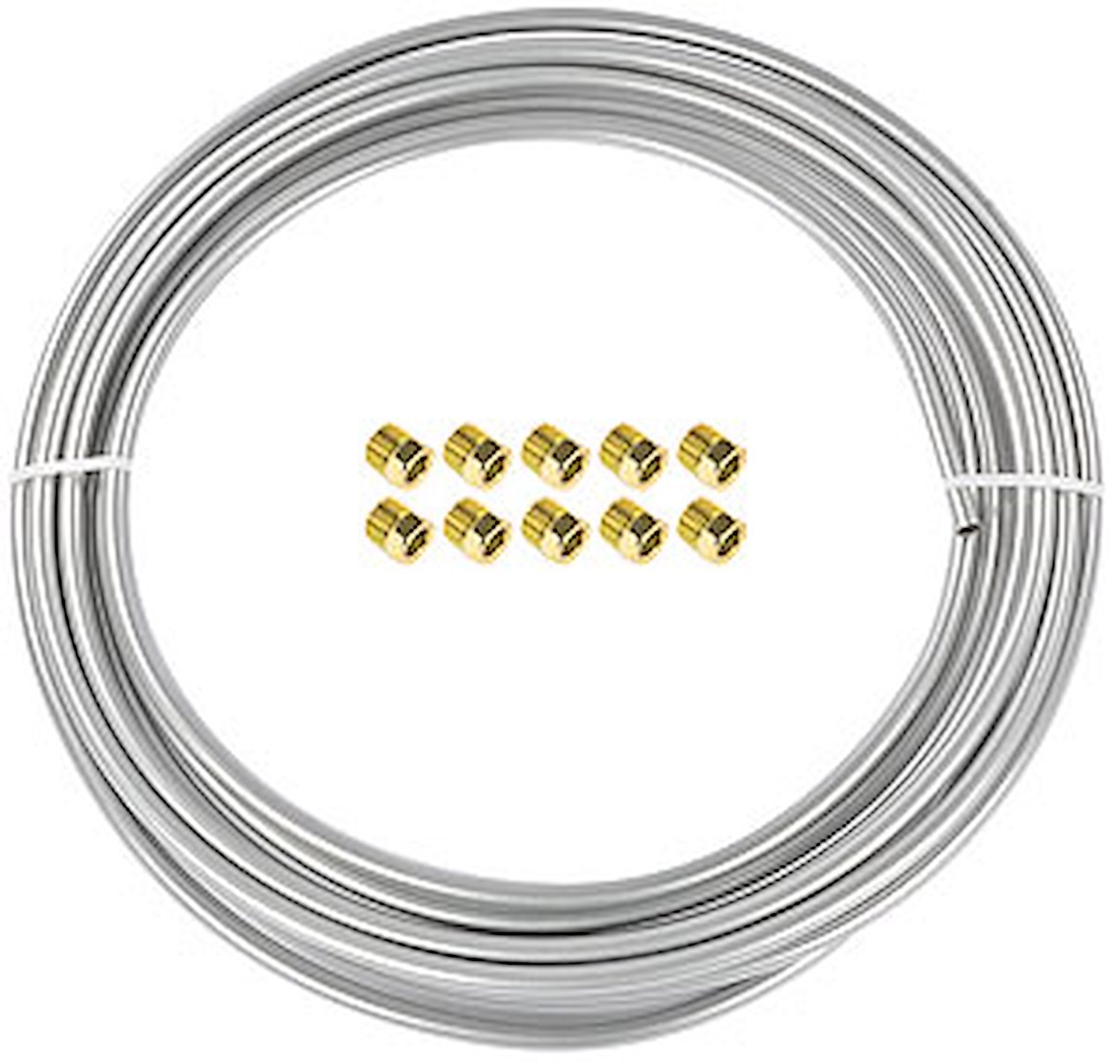 JEGS Silver Fuel and Transmission Cooler Tubing Kit 3/8 in. Diameter x 25  ft.