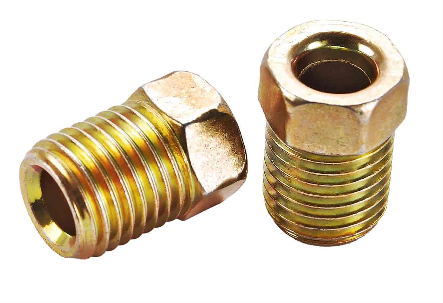 JEGS 60389: Steel Tube Nuts 3/8 in. 24 Inverted Flare Male Fits 3/16  in. Hard Line Set of 10 JEGS