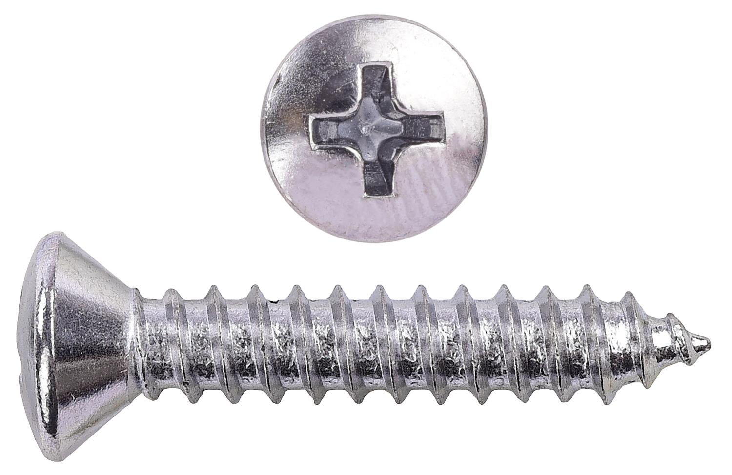 Phillips Oval Head Sheet Metal Screws #10 x 1 in. OAL [100 Pieces]