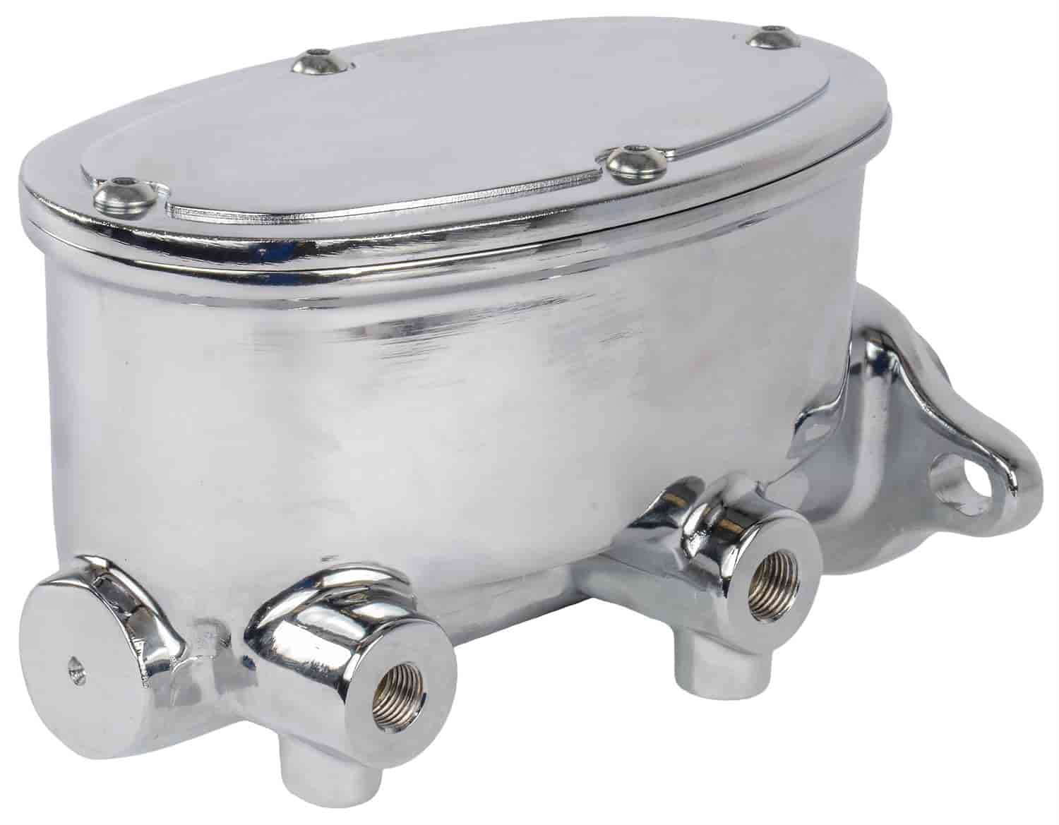 Brake Master Cylinder with Dual Reservoir, Aluminum with Chrome Finish  [Universal Mounting]